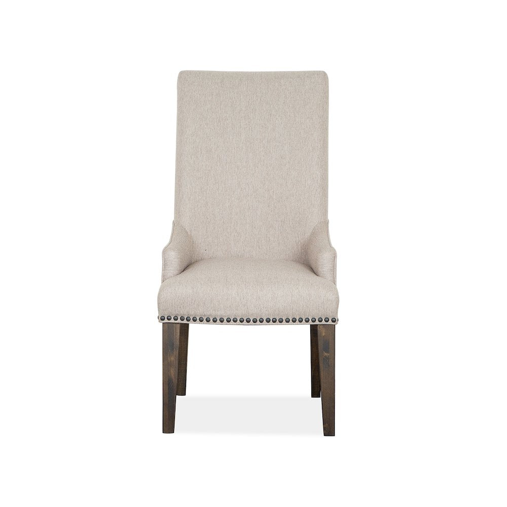 Bellamy Peppercorn Upholstered Host Chair Two Pack