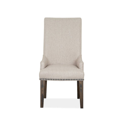 Bellamy Peppercorn Upholstered Host Chair Two Pack