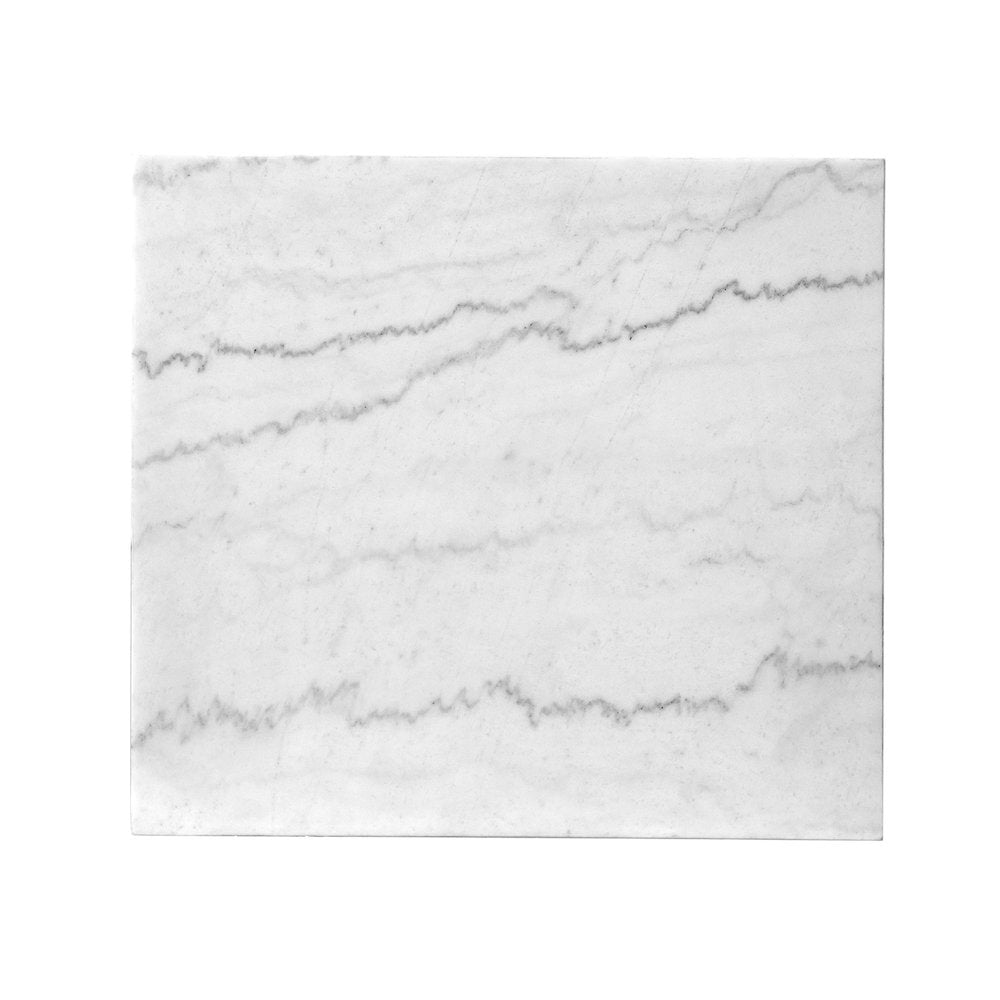 Esme White Marble And Brushed Nickel Rectangular End Table