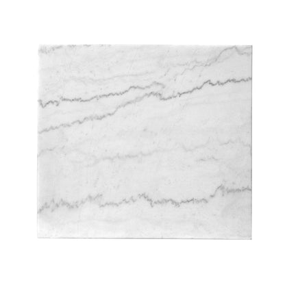 Esme White Marble And Brushed Nickel Rectangular End Table