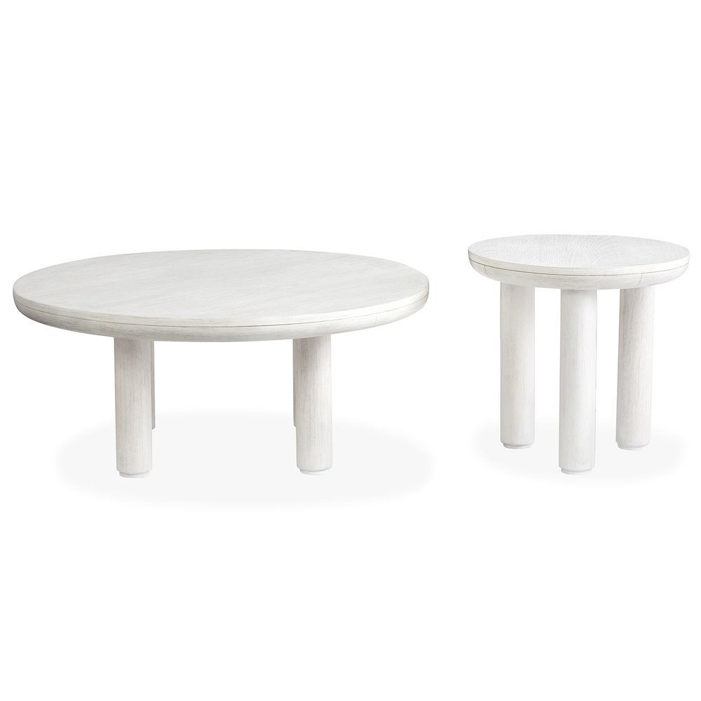 Sunset Cove Moonlight Pearl Nesting Cocktail Table With Casters