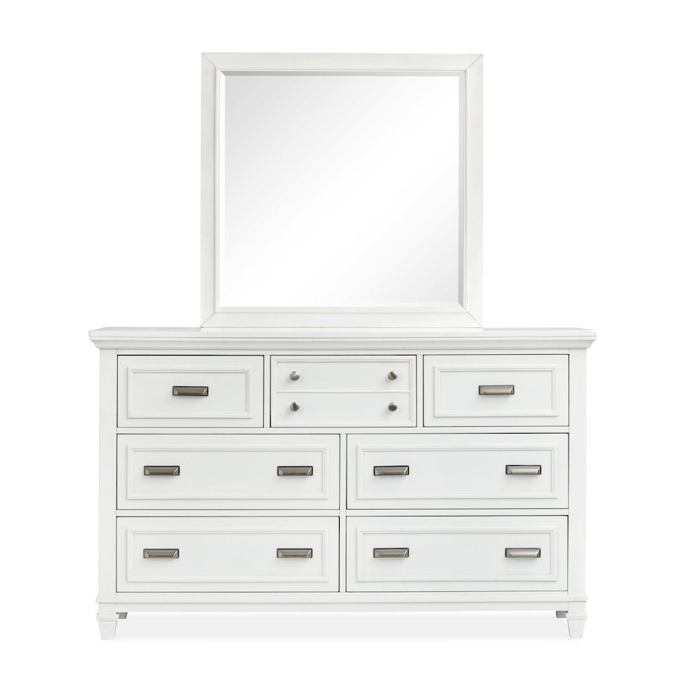 Charleston White Dove White Drawer Dresser With Landscape Mirror