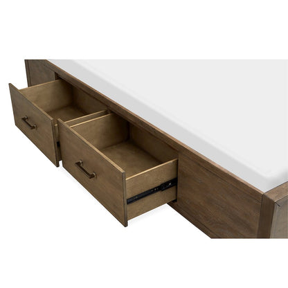 Lindon Belgian Wheat And Coffee Bean Queen Panel Storage Bed
