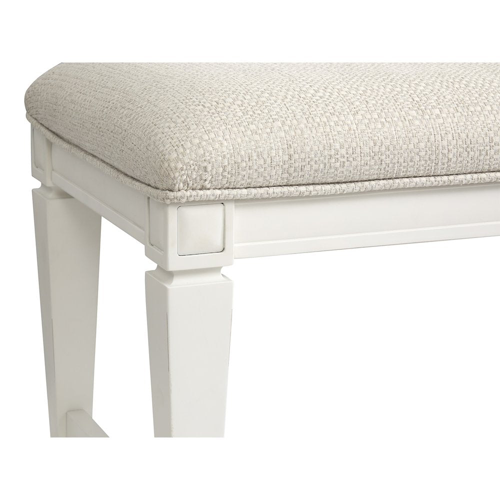 Willowbrook Egg Shell White Upholstered Bench