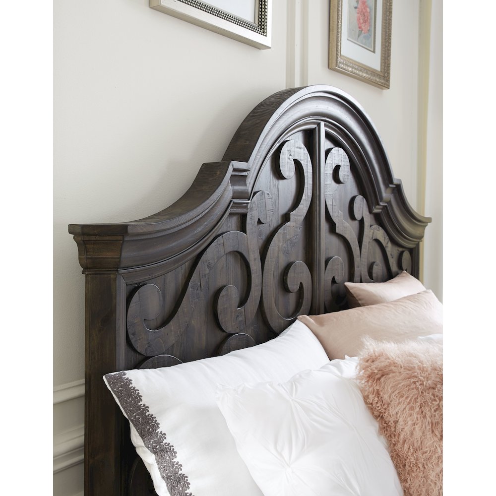Bellamy Peppercorn Queen Shaped Panel Bed
