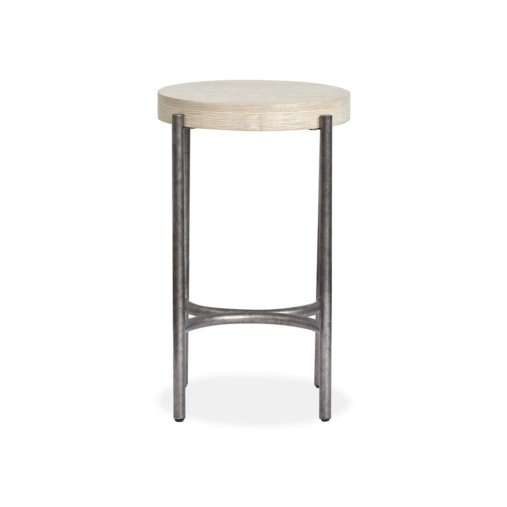 Jennings Edgecomb Grey And Weathered Antique Nickel Round Accent Table