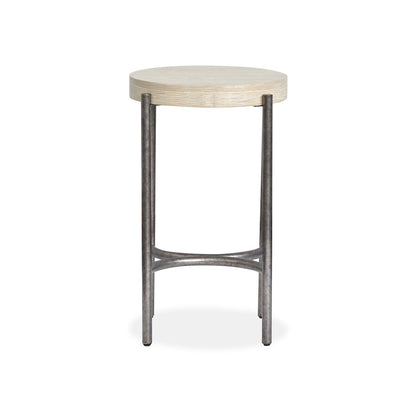 Jennings Edgecomb Grey And Weathered Antique Nickel Round Accent Table