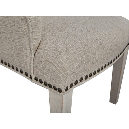 Bronwyn Alabaster And Toasted Nutmeg Upholstered Host Chair Two Pack