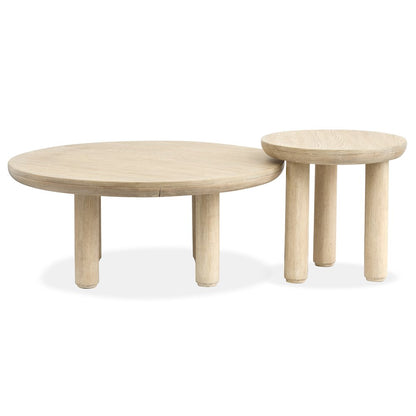 Sunset Cove Sanibel Brown Nesting Cocktail Table With Casters