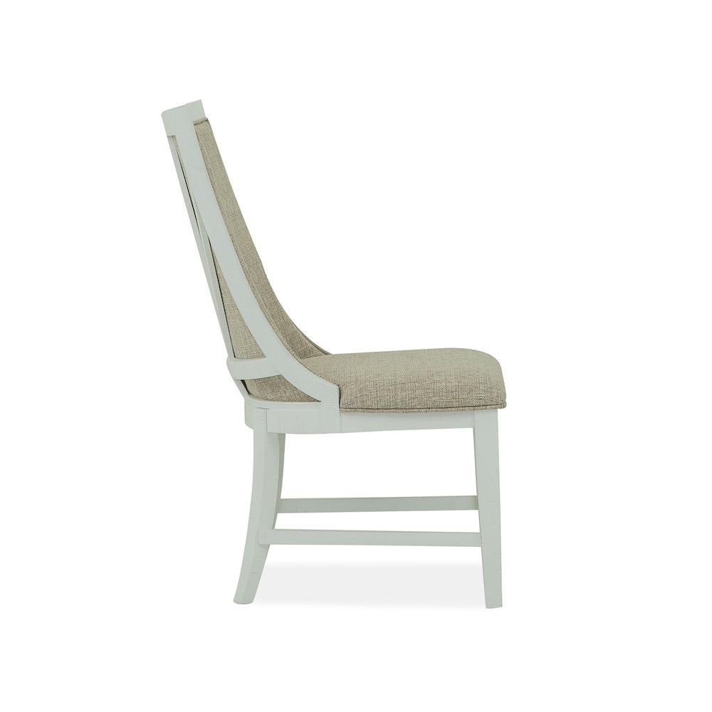 Heron Cove Chalk White And Dovetail Grey Upholstered Host Chair Two Pack