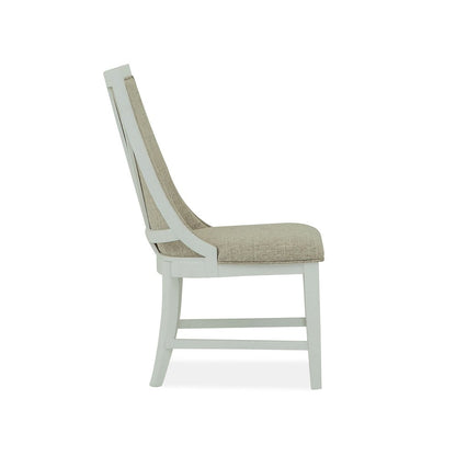 Heron Cove Chalk White And Dovetail Grey Upholstered Host Chair Two Pack