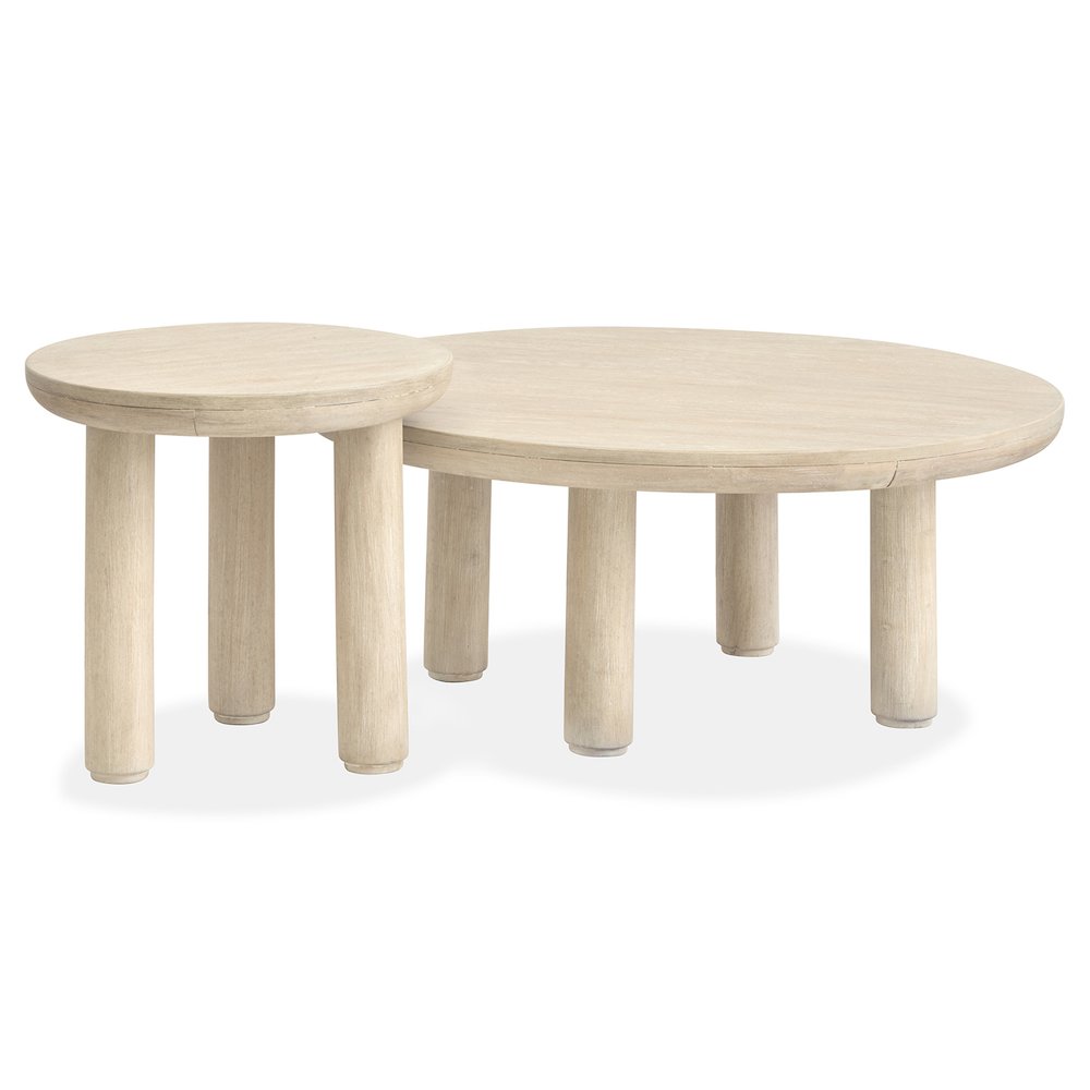 Sunset Cove Sanibel Brown Nesting Cocktail Table With Casters