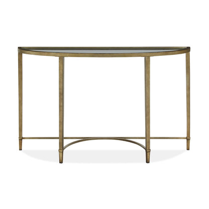 Copia Antiqued Silver With Gold Tint Demilune Sofa Table