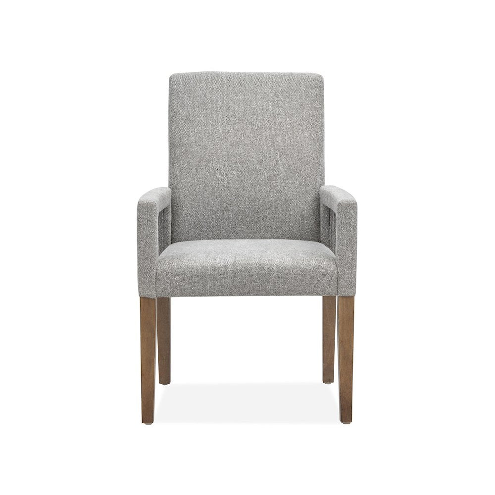 Lindon Belgian Wheat Grey Upholstered Arm Chair Two Pack