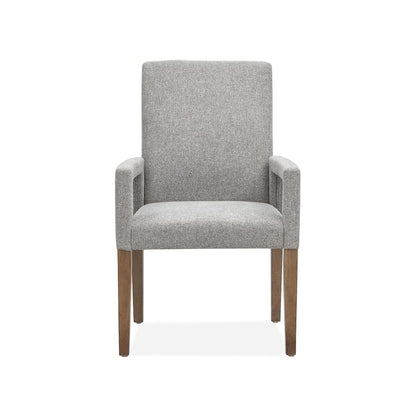 Lindon Belgian Wheat Grey Upholstered Arm Chair Two Pack