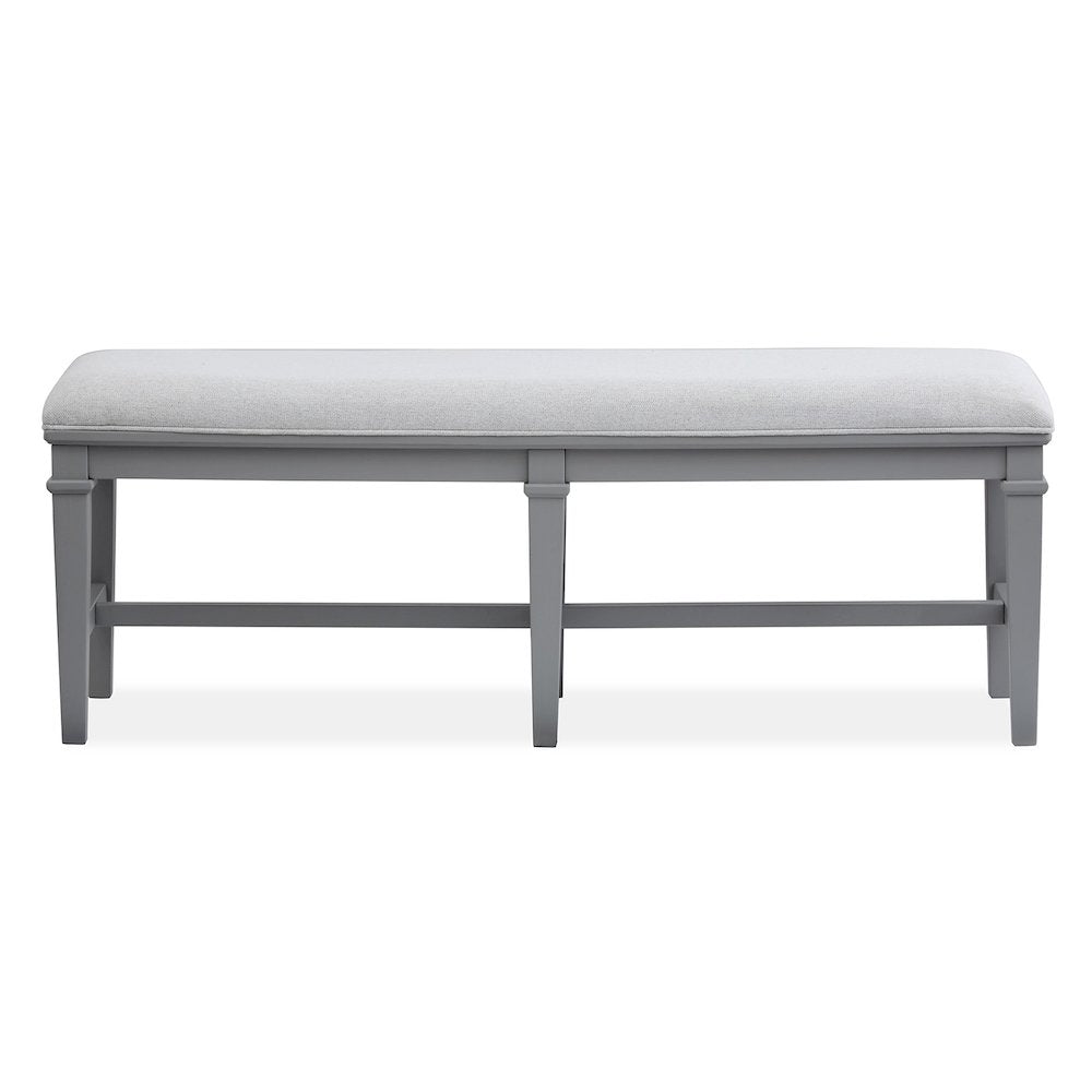 Charleston Harbor Gray Grey Upholstered Bench