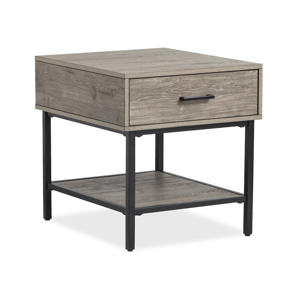 Fenwick Whitetail Brown And Smoke Glass Rectangular End Table