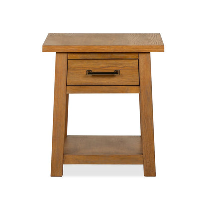 Lindon Belgian Wheat Drawer End Table