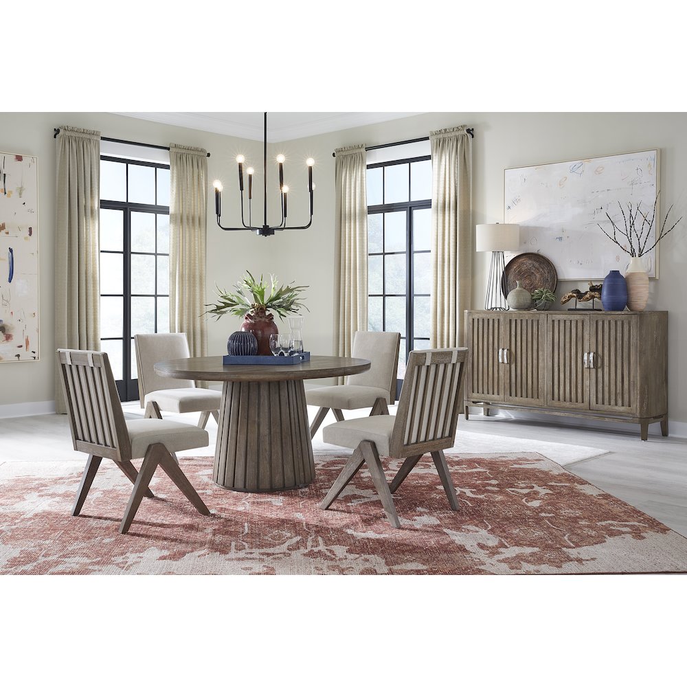 Kavanaugh Weathered Kona Brown Extendable Round Dining Table