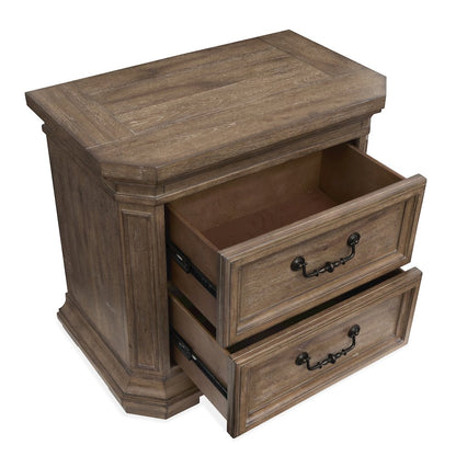 Adler Court Florentine Walnut Drawer Nightstand