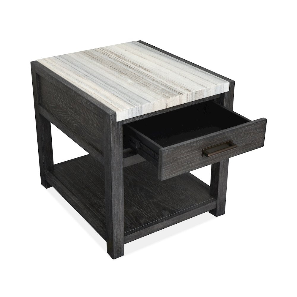 Plum Creek Ravenwood Black Rectangular End Table
