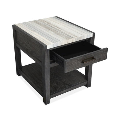 Plum Creek Ravenwood Black Rectangular End Table