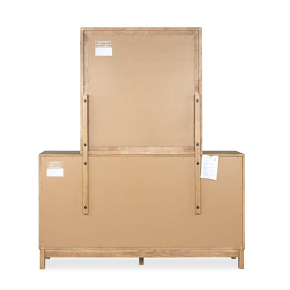 Davenport Rustic Caramel Double Drawer Dresser With Portrait Mirror