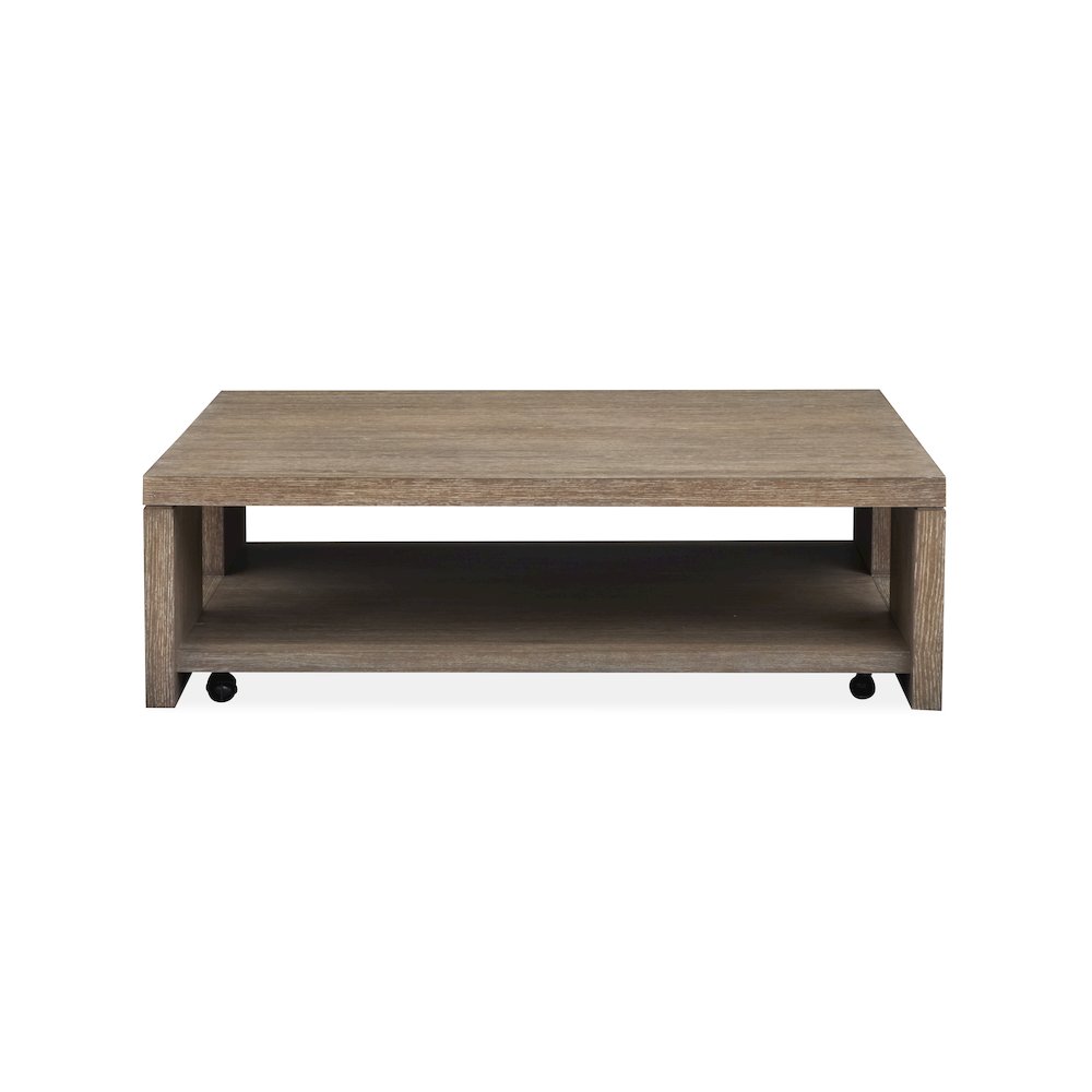 Conway Spiced Brown Square Cocktail Table With Casters