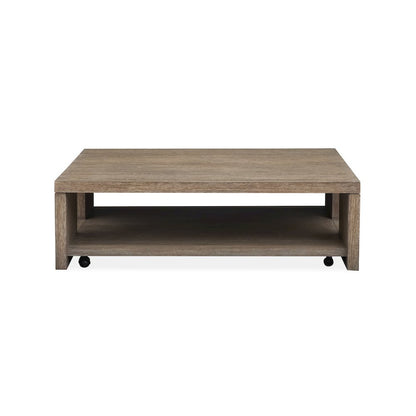 Conway Spiced Brown Square Cocktail Table With Casters