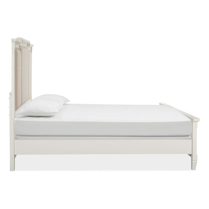 Willowbrook Egg Shell White With Slight Rub Through King Panel Upholstered Bed