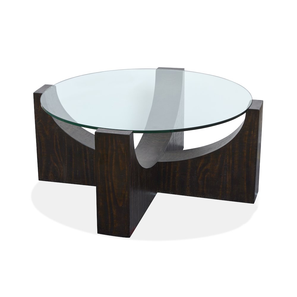 Beckham Rustic Tavern Round Cocktail Table With Casters