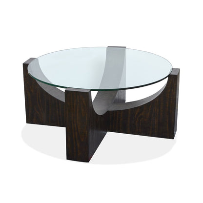 Beckham Rustic Tavern Round Cocktail Table With Casters