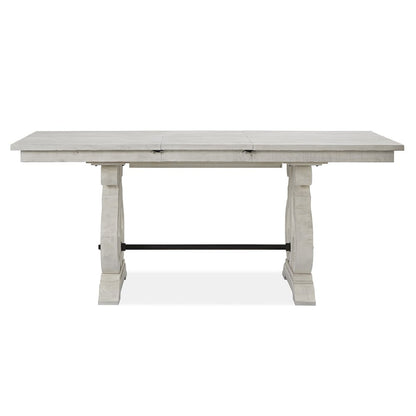 Alabaster And Toasted Nutmeg Extendable Rectangular Counter Height Dining Table