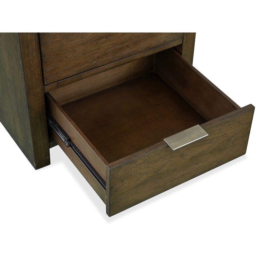 Merrick Homestead Brown And Clear Glass Rectangular End Table