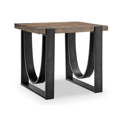 Bowden Rustic Honey And Distressed Iron Rectangular End Table