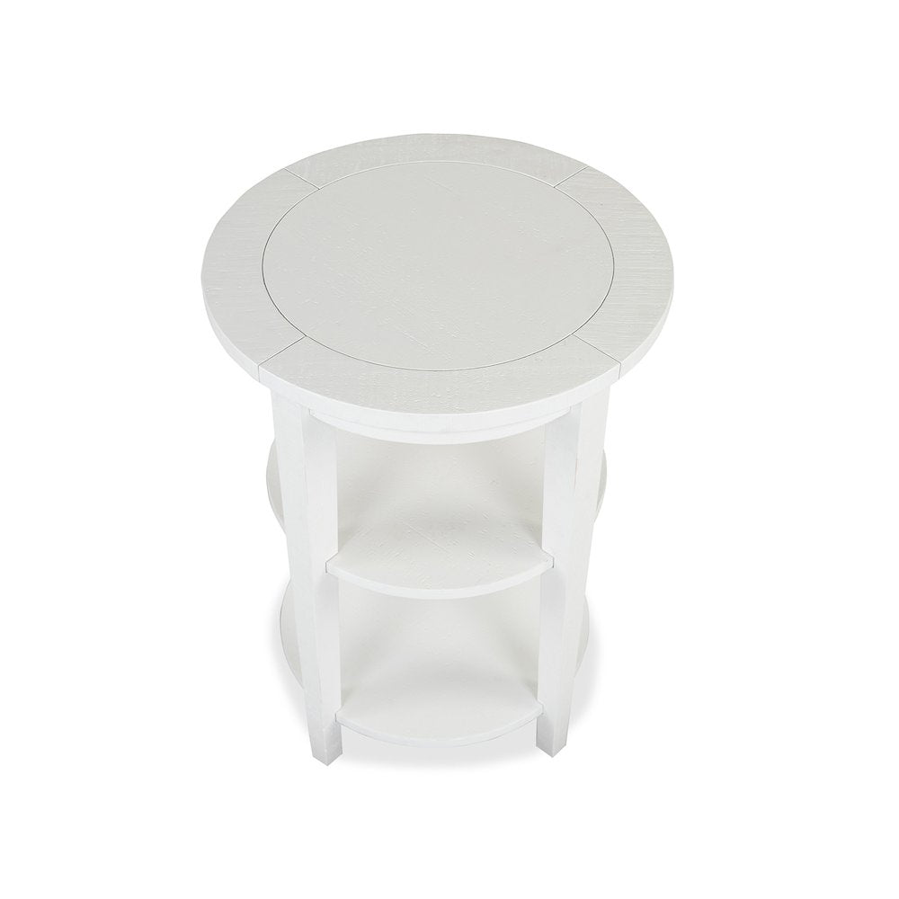 Heron Cove Chalk White Round Accent End Table