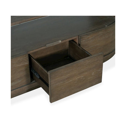 Bosley Lt. Brown Porpoise Demilune Console