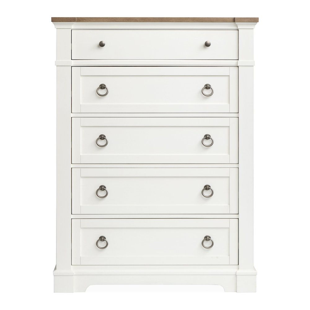 Kingston Whisper White And Cerused Nutmeg Drawer Chest