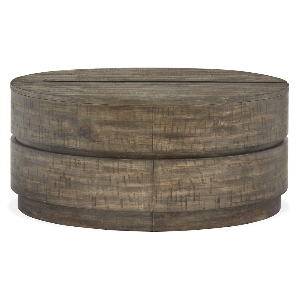 Baisden Tobacco Round Lift Top Cocktail Table With Casters