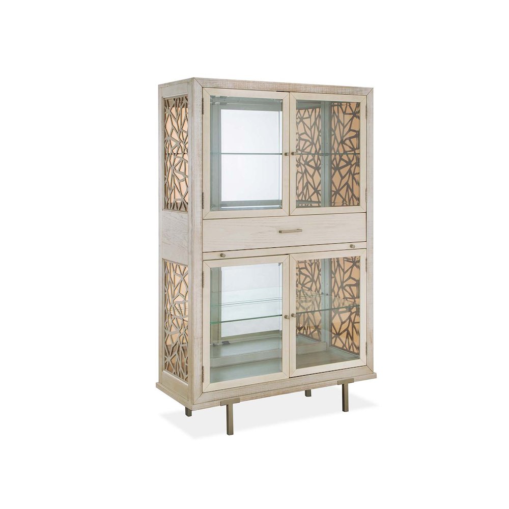 Lenox Warm Silver And Acadia White Display Cabinet