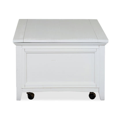 Heron Cove Chalk White Lift Top Storage Cocktail Table With Casters
