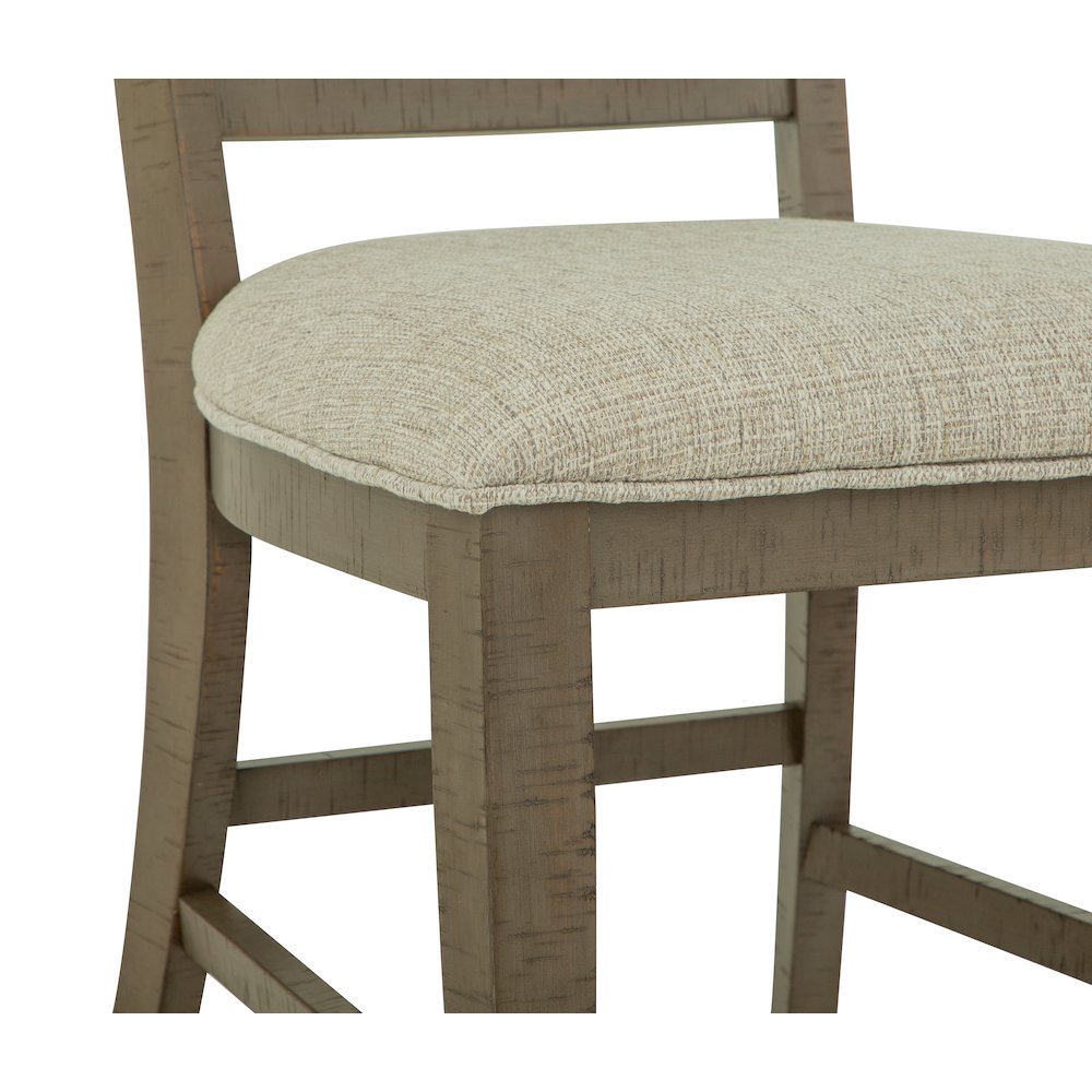Paxton Place Dovetail Grey Step Upholstered Side Chair Two Pack