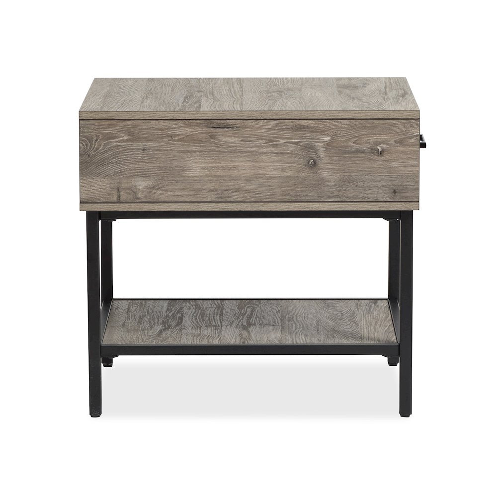 Fenwick Whitetail Brown And Smoke Glass Rectangular End Table
