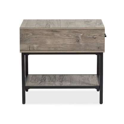 Fenwick Whitetail Brown And Smoke Glass Rectangular End Table