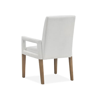 Lindon Belgian Wheat White Upholstered Arm Chair Two Pack