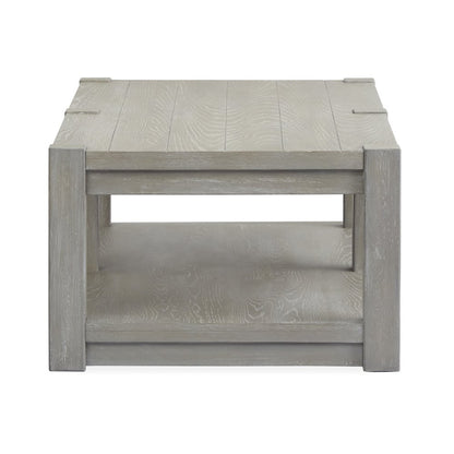 Burgess Calico Grey Rectangular Shelf Cocktail Table With Casters