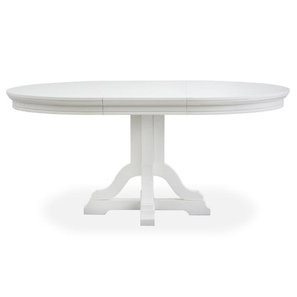 Charleston White Dove White Extendable 48" Round Dining Table