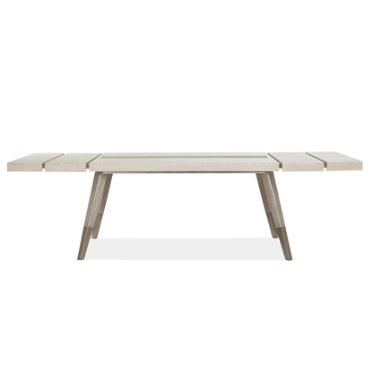 Lenox Warm Silver And Acadia White Extendable Rectangular Dining Table