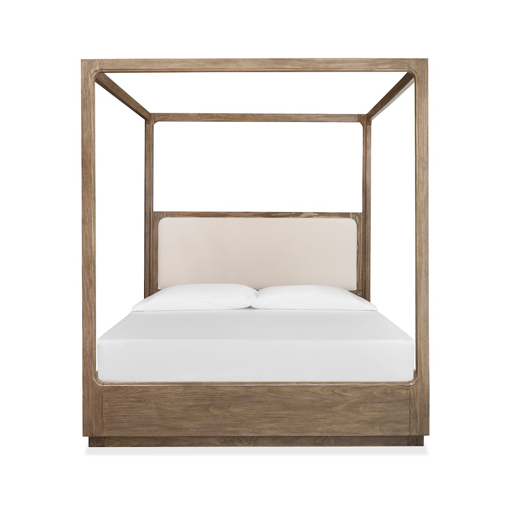 Westbourne Dark Umber Queen Upholstered Poster Bed
