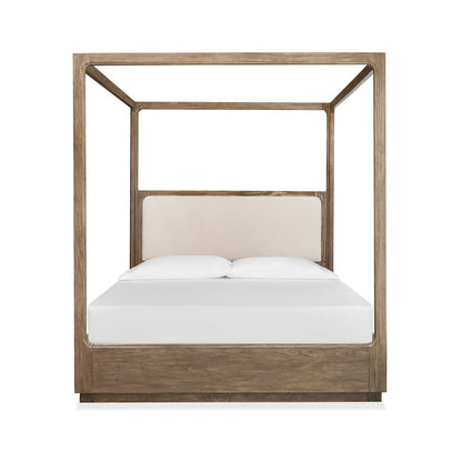 Westbourne Dark Umber Queen Upholstered Poster Bed
